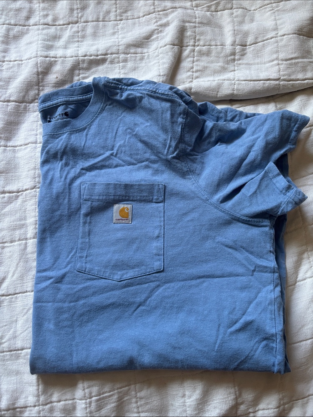 Carhartt Light Blue Pocket Tee with Logo Patch